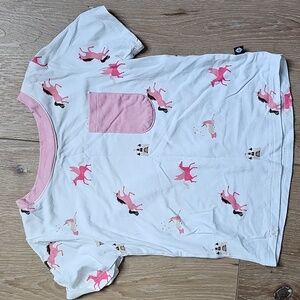 Kyte BABY Toddler Crew Neck Tee In Pink Unicorn